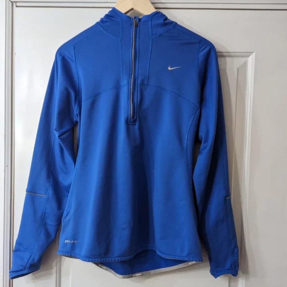 Nike reflective blue running quarter zip M